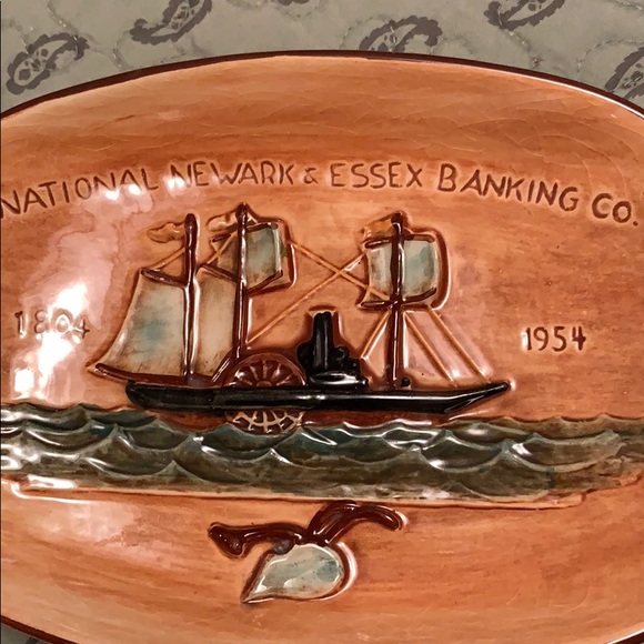 Pennsburg Pottery National Newark & Essex Banking Co Vintage Commemorative Dish - Picture 2 of 4